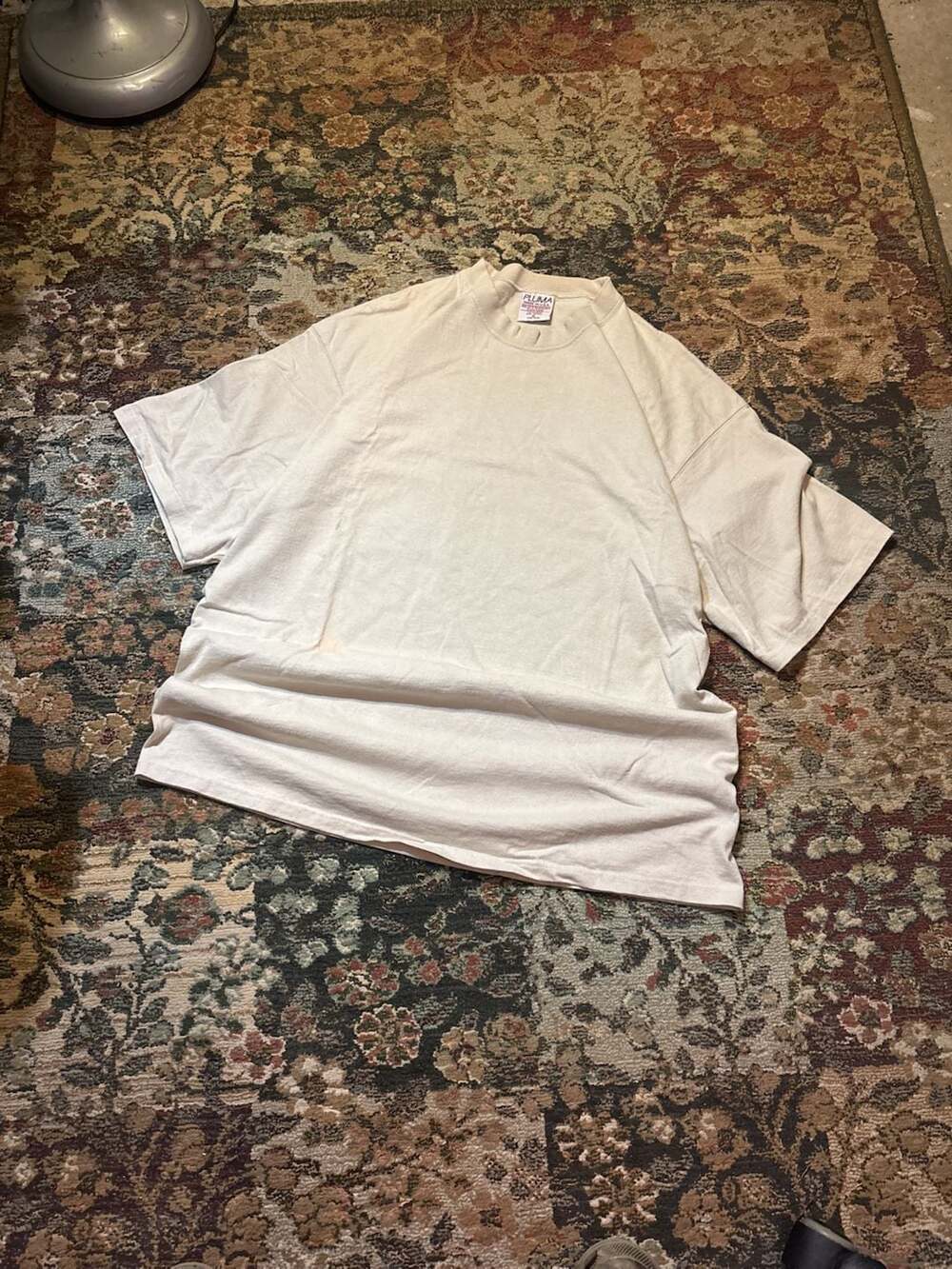 Vintage Cream Blank Pluma Heavyweight Oversized tee made in USA